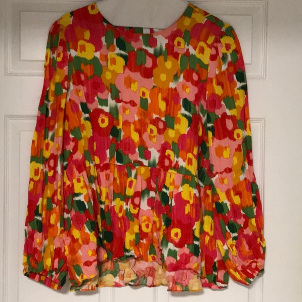 TUCKERNUCK Pomander Floral Multicolor Blouse Approx28” long NWOT